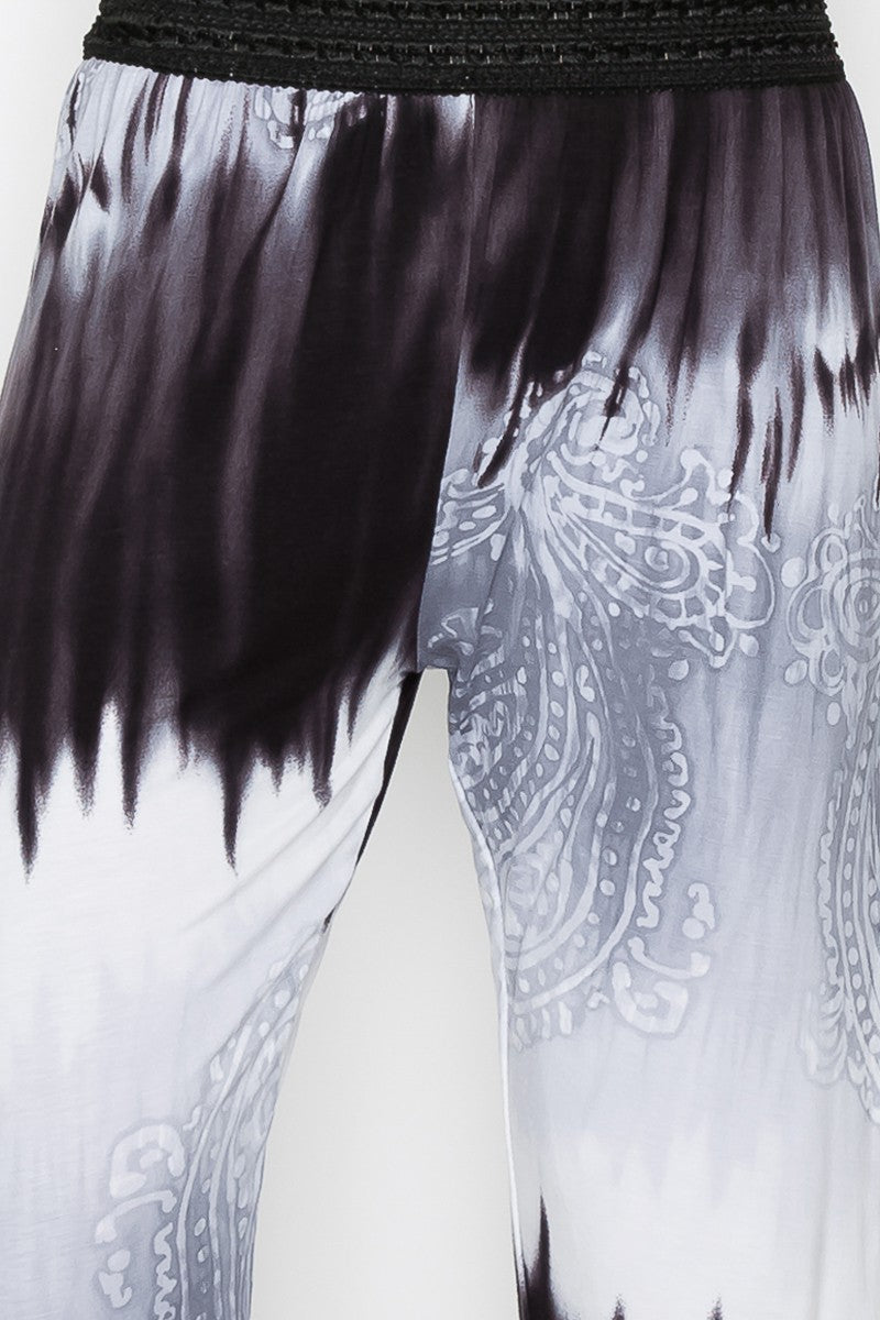 Grey Tie Dye Print Pants