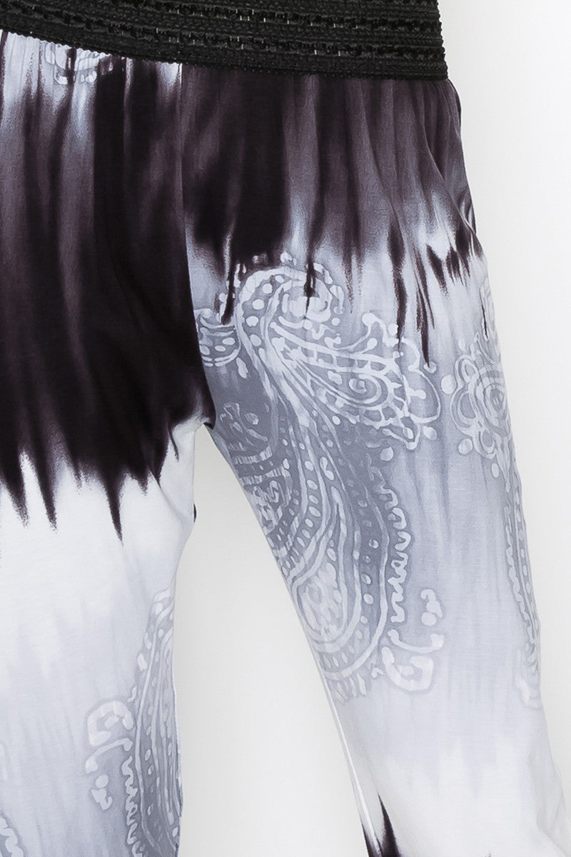 Grey Tie Dye Print Pants