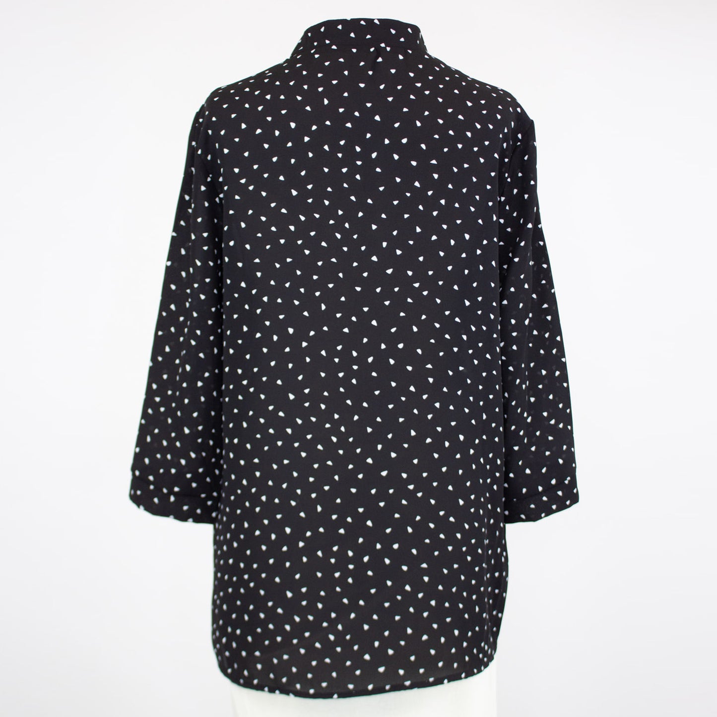 V-Neck 3/4 Sleeve Blouse - Black