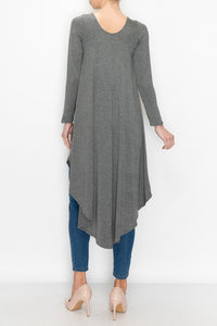Asymmetric Long Sleeve Dress - Grey