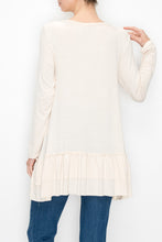 Load image into Gallery viewer, Long Sleeve Pleated Bottom Tunic - Ivory