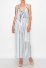Load image into Gallery viewer, Front Tie Cropped Jumpsuit - Blue