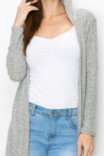 Load image into Gallery viewer, Long Sleeve Hooded Light Cardigan - Grey