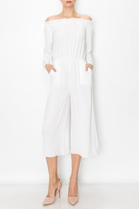 Off Shoulder Jumpsuit - White