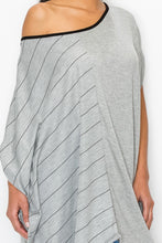 Load image into Gallery viewer, Stripe and Solid Contrast Oversized Top - Grey