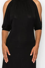 Load image into Gallery viewer, Open Shoulder Sexy Back Dress - Black