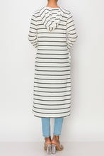 Load image into Gallery viewer, Long Sleeve Hooded Cardigan with Pockets - Striped