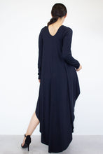 Load image into Gallery viewer, Asymmetric Long Sleeve Maxi Dress