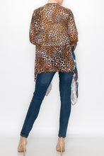 Load image into Gallery viewer, Animal Print Color Block Cardigan