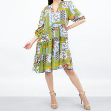 Load image into Gallery viewer, Flare Bottom 3/4 Sleeve Dress - Green