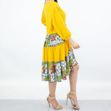 Load image into Gallery viewer, Three Tiered Color Block Dress - Yellow