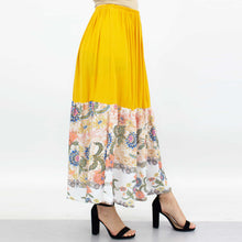 Load image into Gallery viewer, Floral Color Block Skirt - Yellow