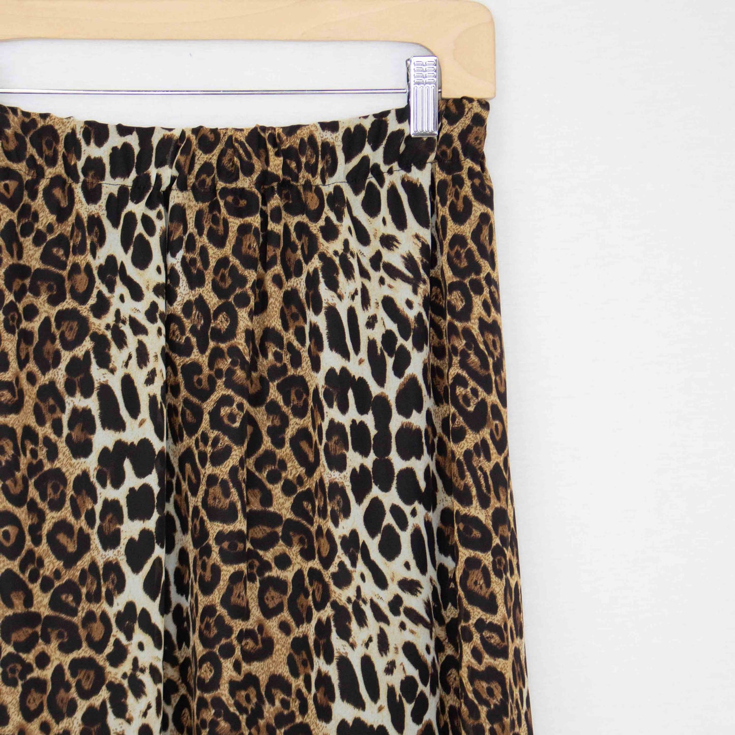 Animal Print Flare Midi Skirt