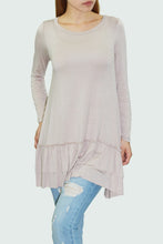 Load image into Gallery viewer, Long Sleeve Pleated Bottom Tunic - Beige
