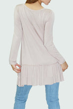 Load image into Gallery viewer, Long Sleeve Pleated Bottom Tunic - Beige