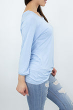 Load image into Gallery viewer, Twisted Front Comfortable Top - Blue