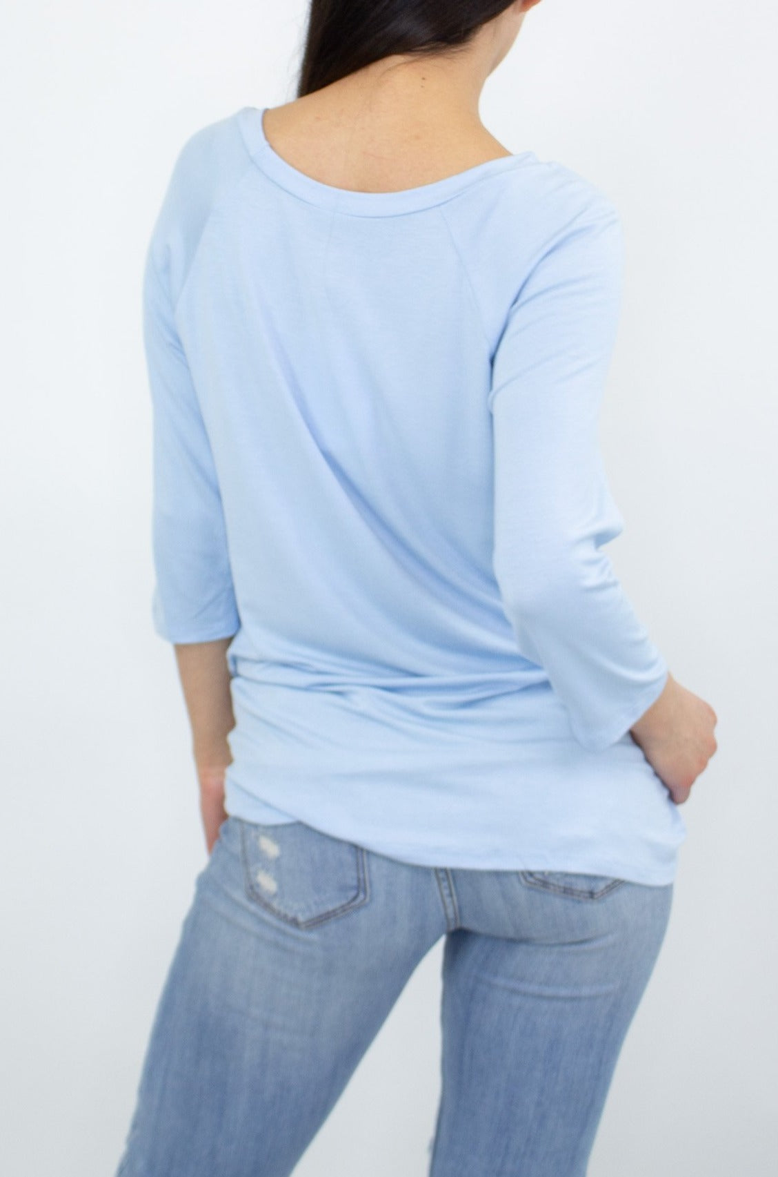 Twisted Front Comfortable Top - Blue