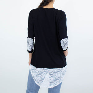 Laced Elbow Patch Solid Top